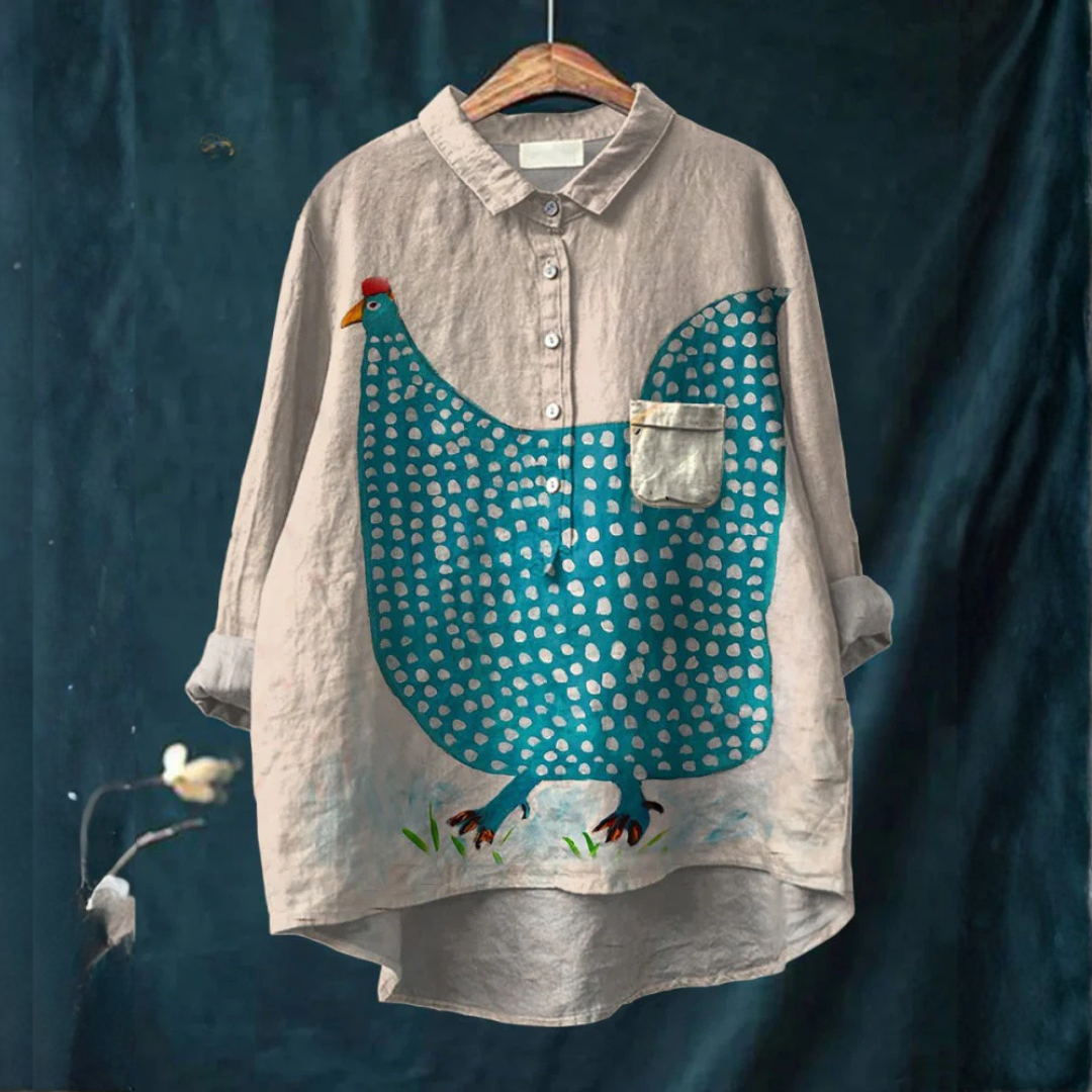 Henrietta | T-shirt poulet à pois ludique