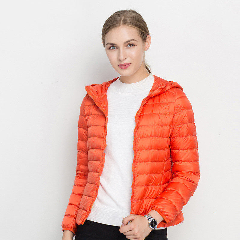 Veste légère en duvet Femme Courte Capuche Super Légère - Idéale pour tous les jours
