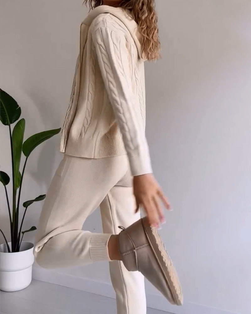 Ania - Ensemble décontracté en jacquard à torsion