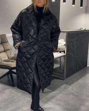 DIASY - Col relaxant manteau en coton mi-long