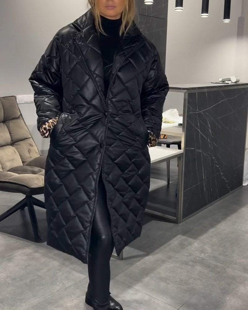 DIASY - Col relaxant manteau en coton mi-long