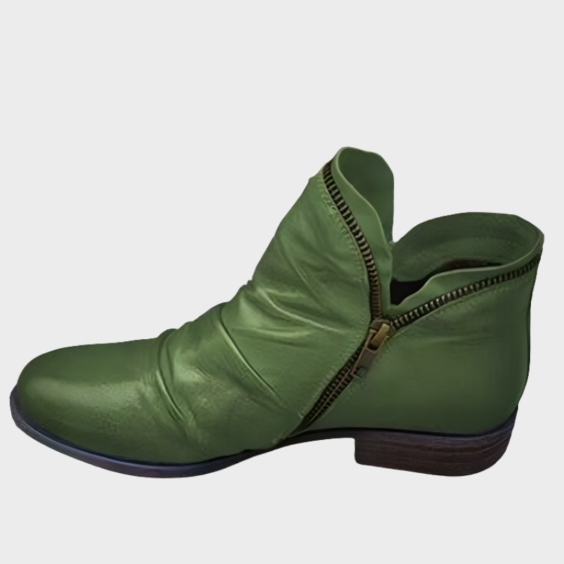 Esme – Bottes en cuir décontractées avec fermeture éclair