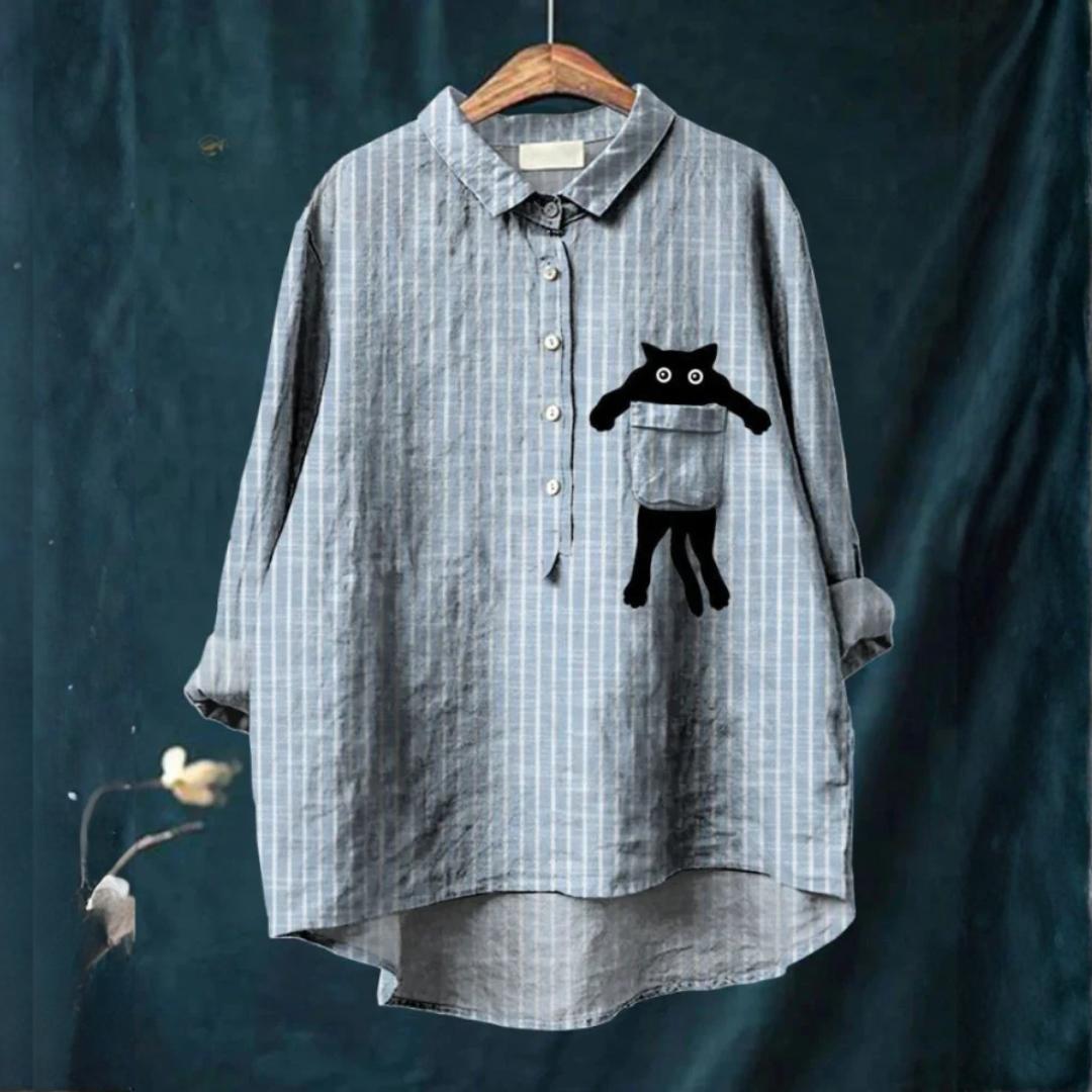 Milo | T-shirt à poche avec un chat mignon