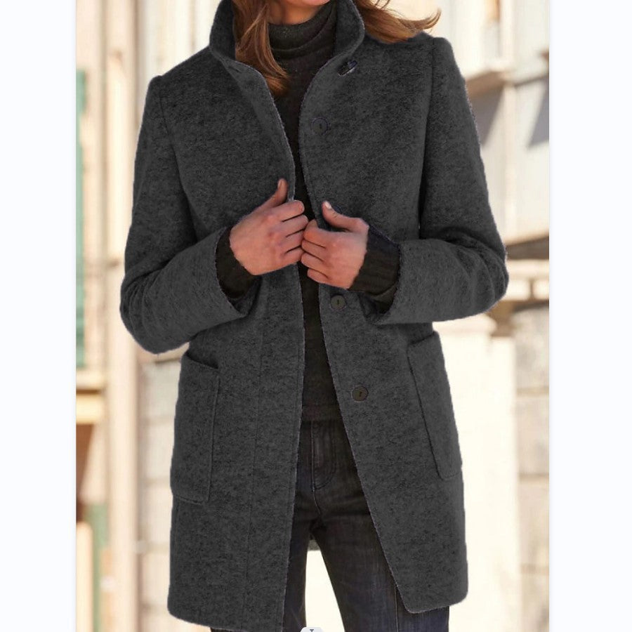 Vintora™ – Veste d'hiver rétro pour femmes avec boutons et col montant