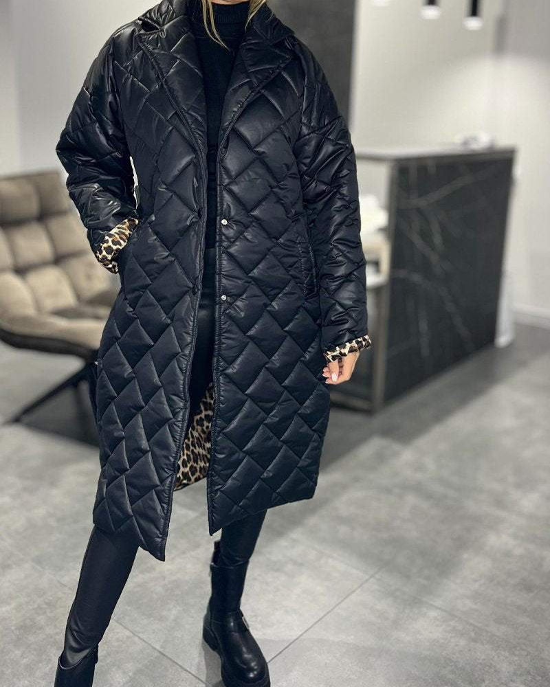 DIASY - Col relaxant manteau en coton mi-long