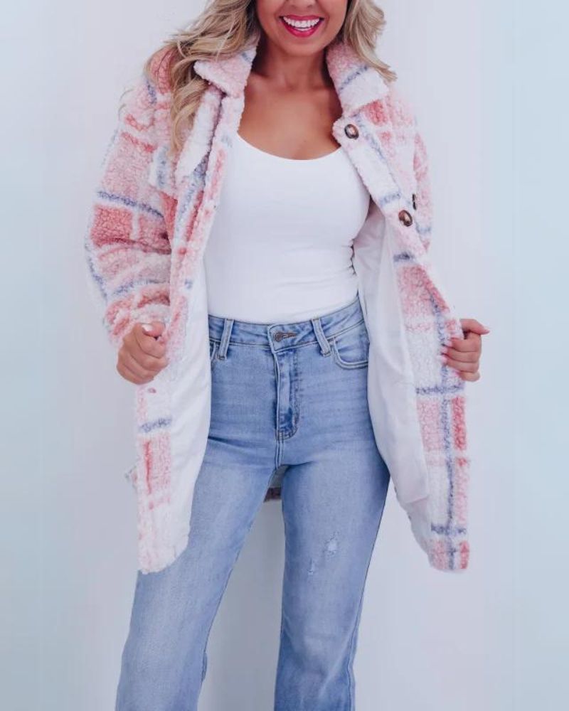 ELINARA - Veste en Fleece à Carreaux