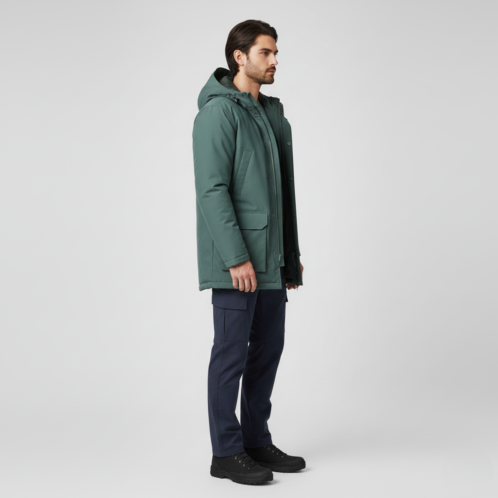 Parka Longue à Capuche pour Homme