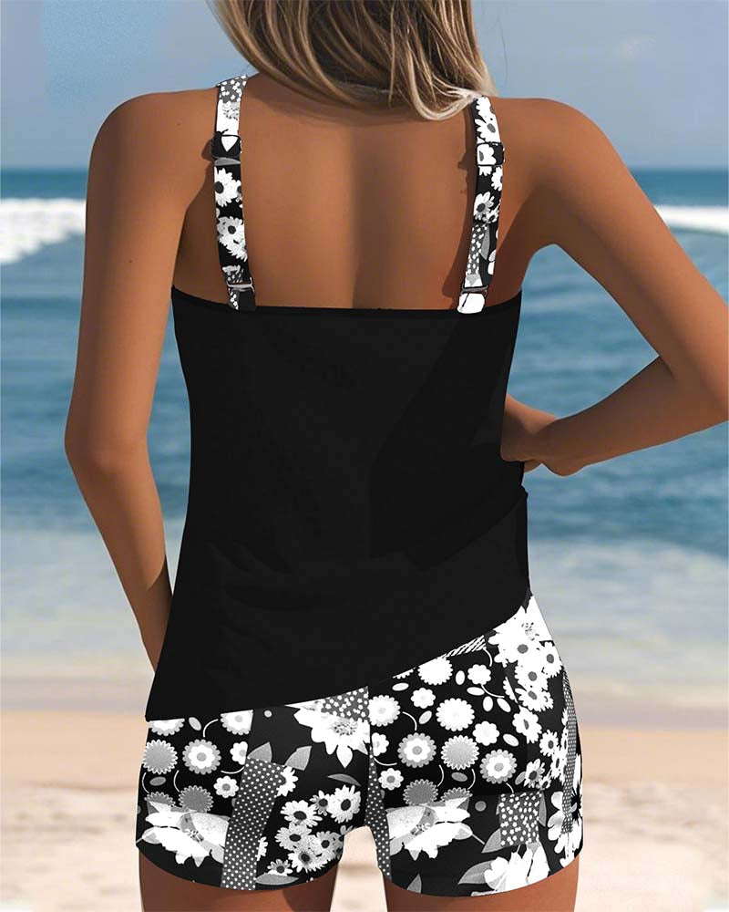 Maëlle | Tankini sportif avec imprimé floral