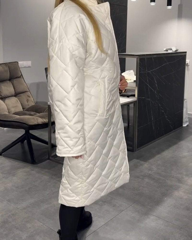 DIASY - Col relaxant manteau en coton mi-long