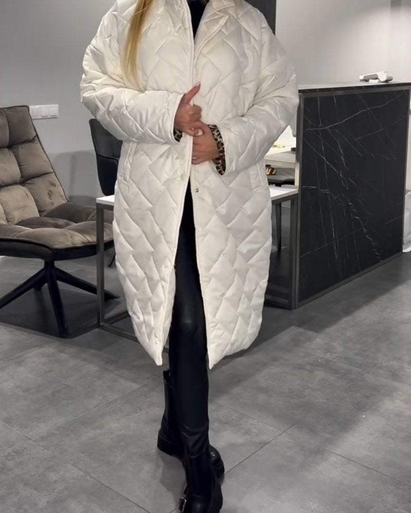DIASY - Col relaxant manteau en coton mi-long