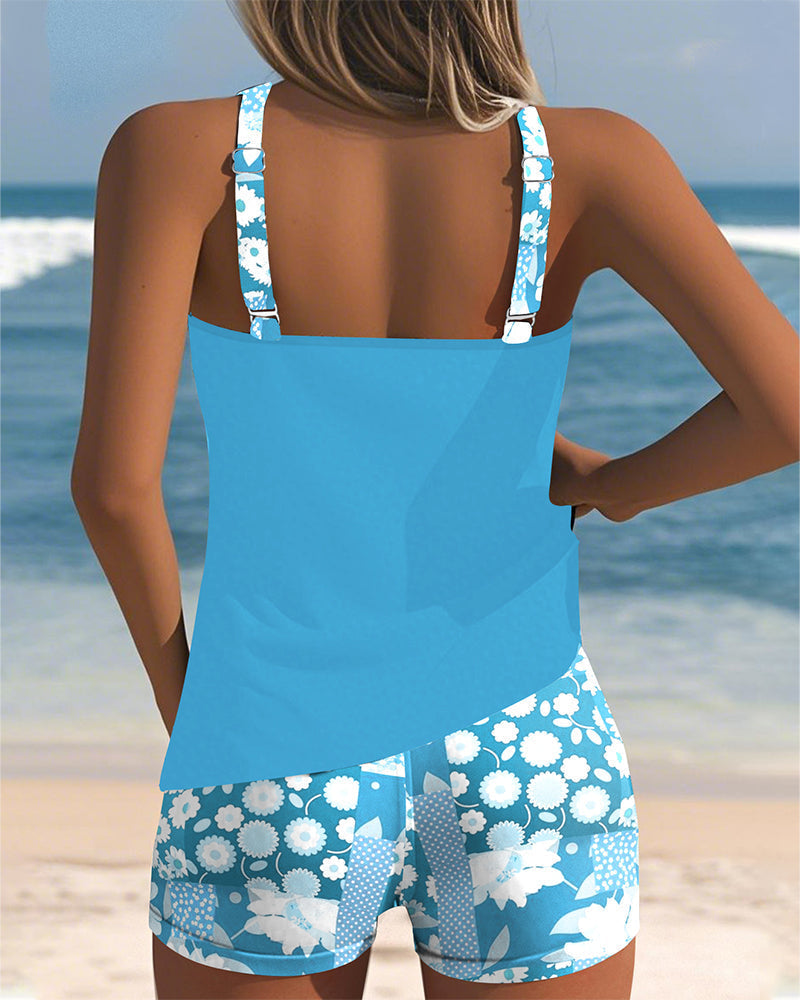 Maëlle | Tankini sportif avec imprimé floral
