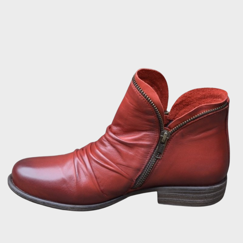 Esme – Bottes en cuir décontractées avec fermeture éclair