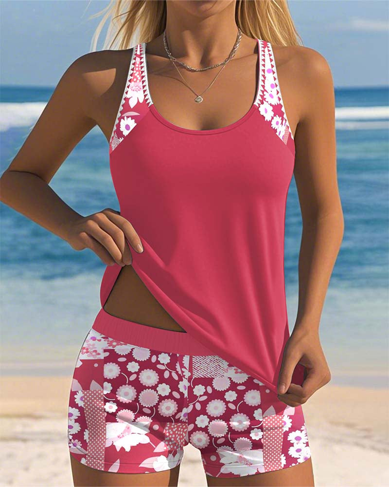 Maëlle | Tankini sportif avec imprimé floral