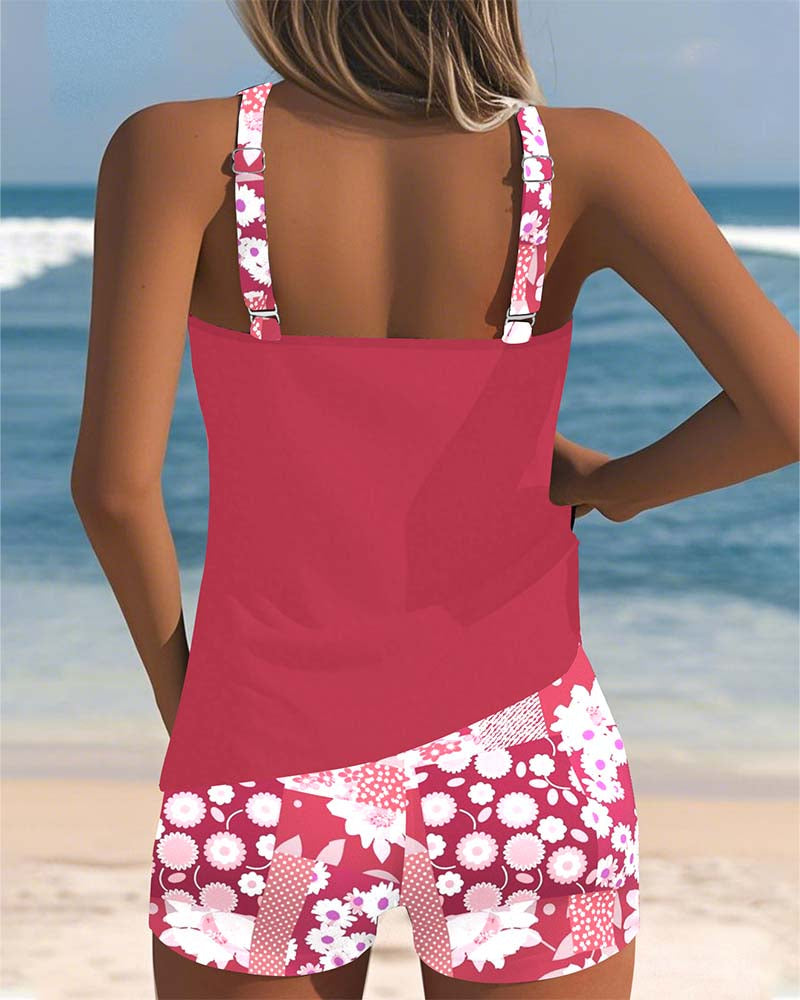 Maëlle | Tankini sportif avec imprimé floral