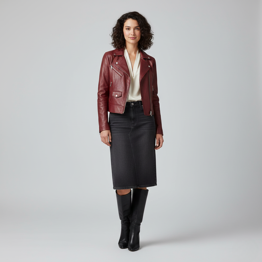Veste en Simili-Cuir pour Femme