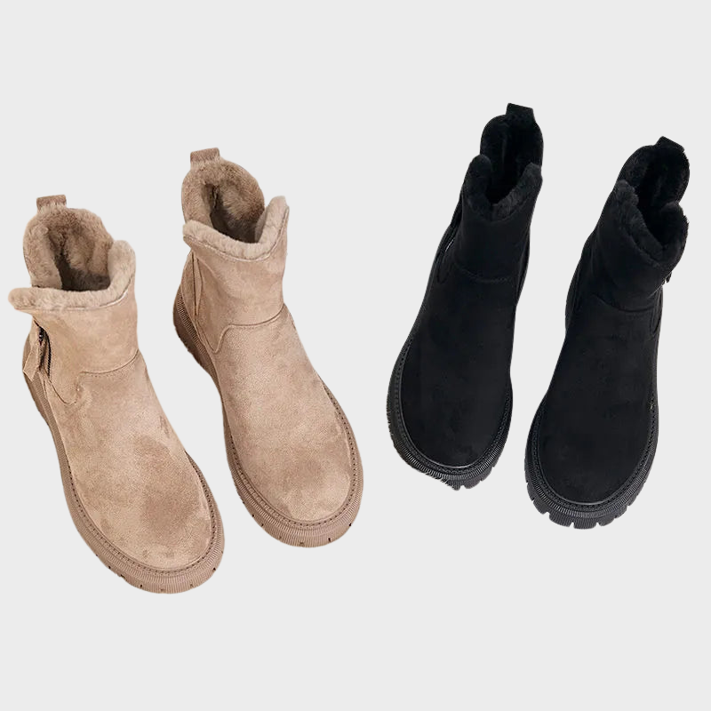 Nora – Bottines en peluche avec fermeture éclair