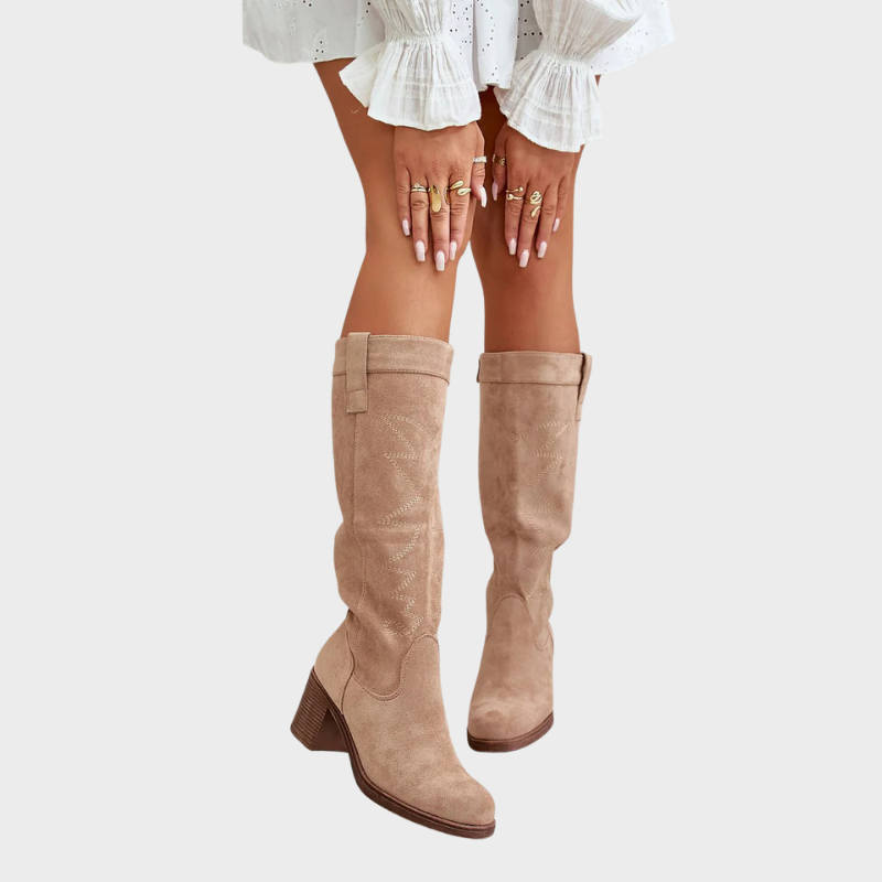 Iris – Bottes hautes à talon bloc et fermeture éclair