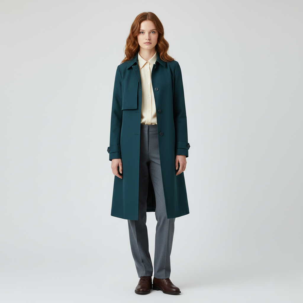 Manteau Long Boutonné pour Femme