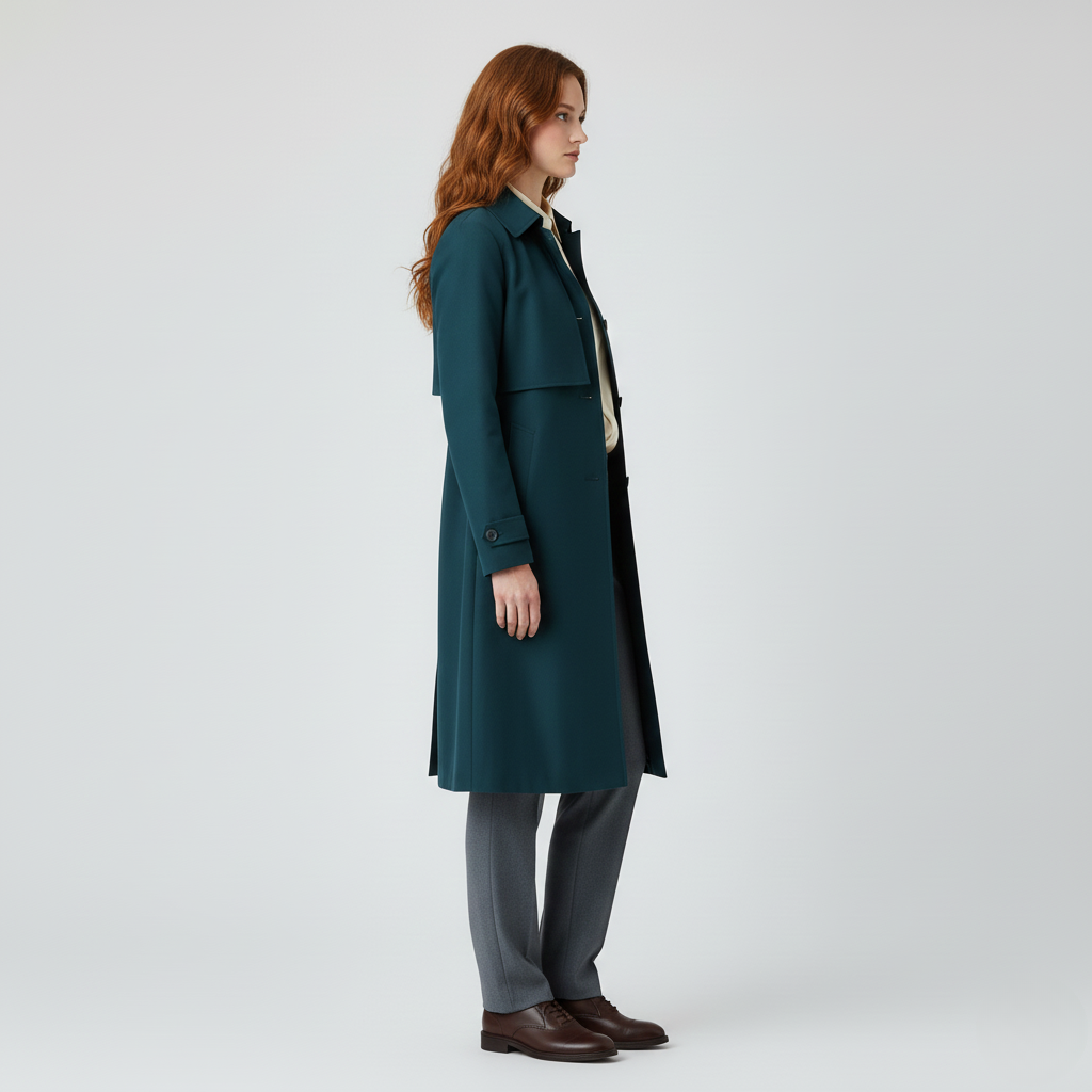 Manteau Long Boutonné pour Femme