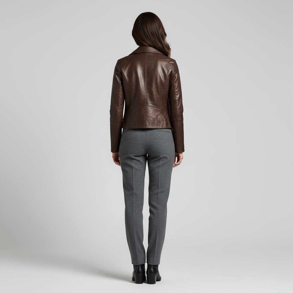 Veste Simili-Cuir Motard pour Femme