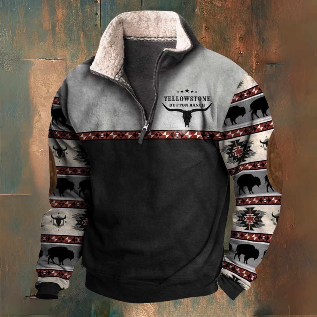 Pull vintage avec fermeture éclair