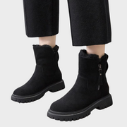 Nora – Bottines en peluche avec fermeture éclair