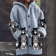 Jasmin - Cardigan en tricot confortable avec motif de chat