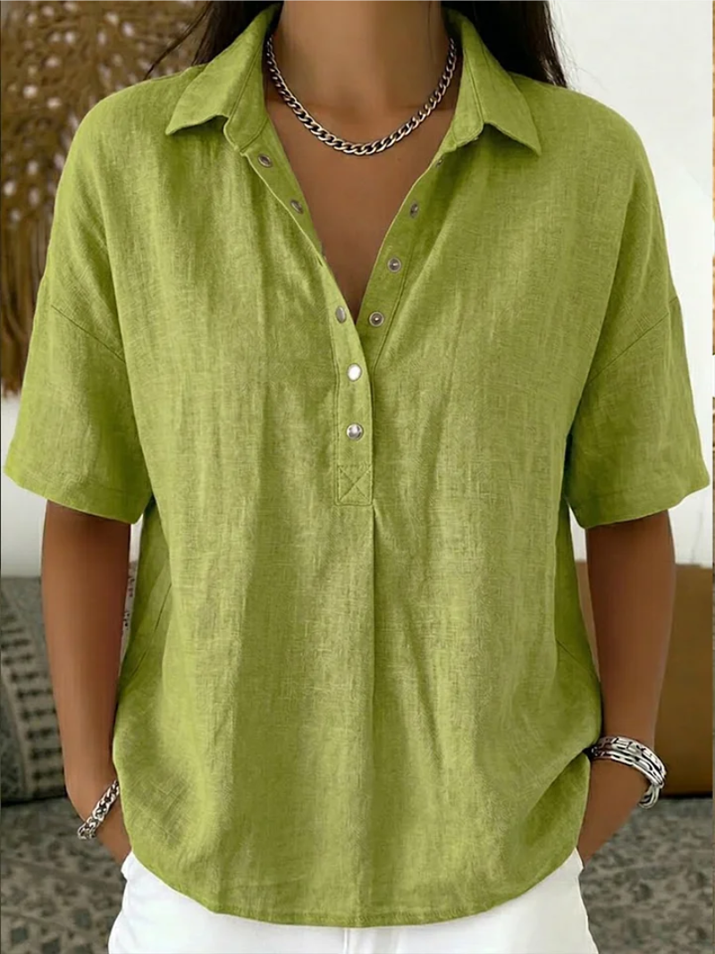 Tessa blouse avec col et détail de bouton