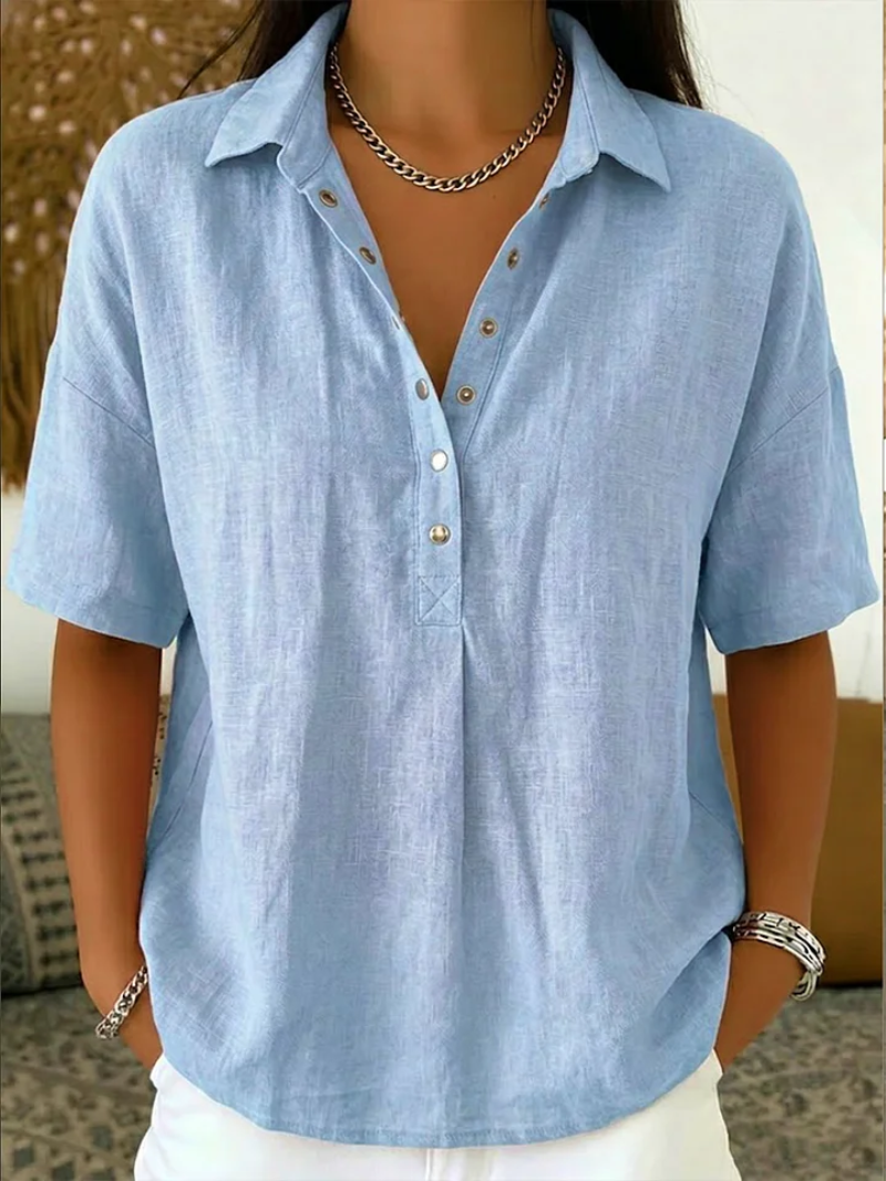 Tessa blouse avec col et détail de bouton
