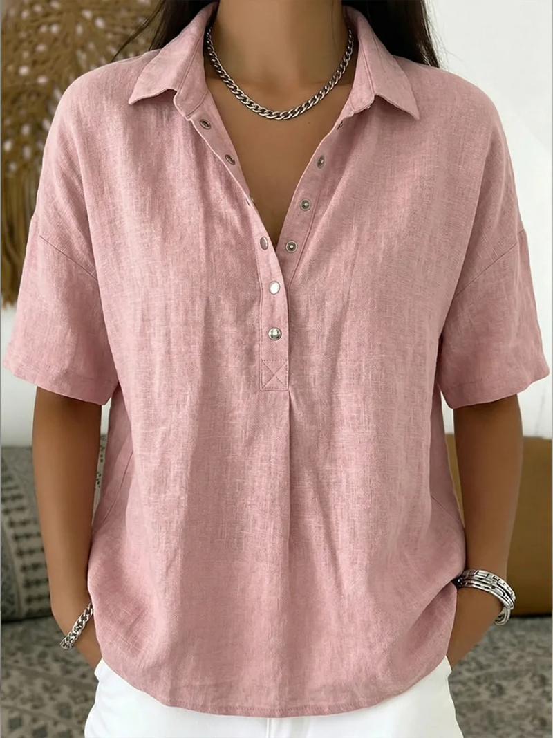 Tessa blouse avec col et détail de bouton