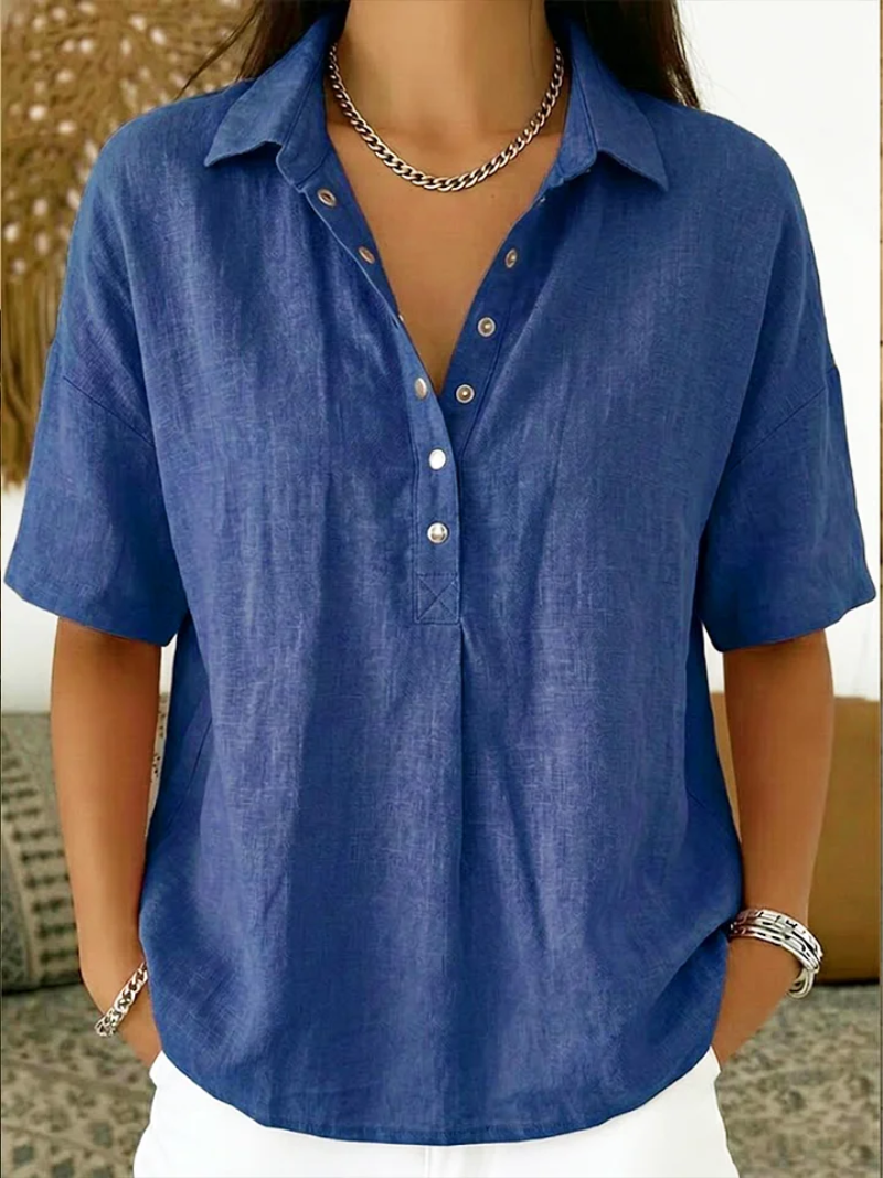 Tessa blouse avec col et détail de bouton
