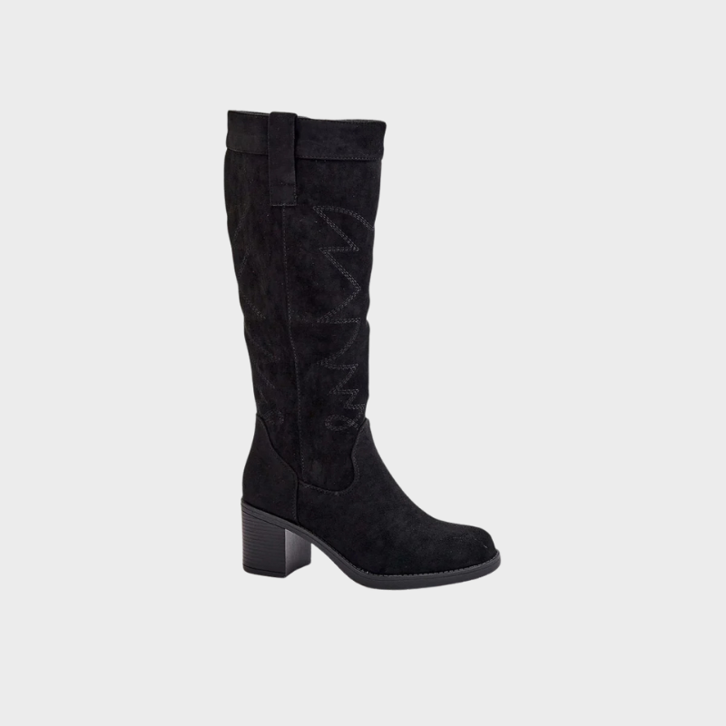 Iris – Bottes hautes à talon bloc et fermeture éclair