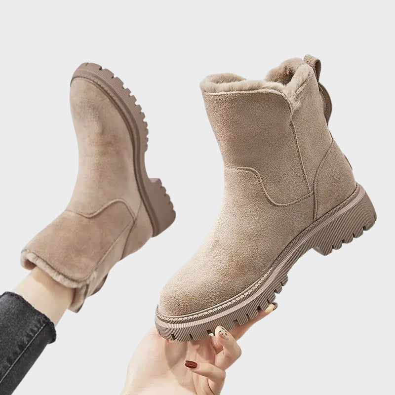 Nora – Bottines en peluche avec fermeture éclair