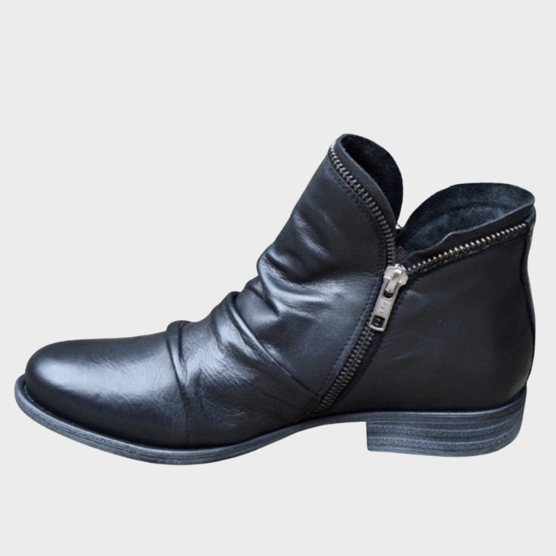 Esme – Bottes en cuir décontractées avec fermeture éclair