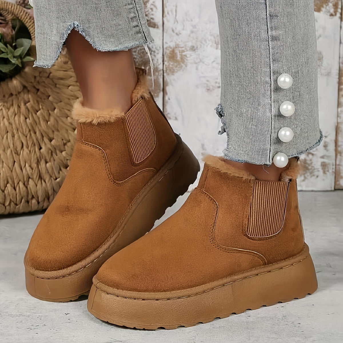 Bottes Chunky-Heel d'Hiver pour Femmes