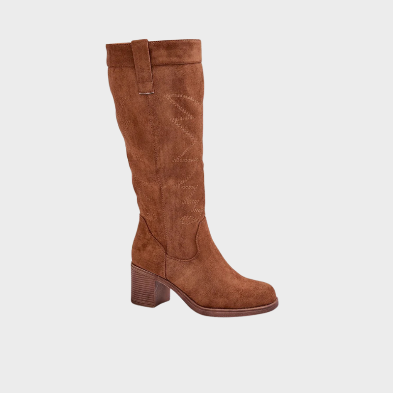 Iris – Bottes hautes à talon bloc et fermeture éclair