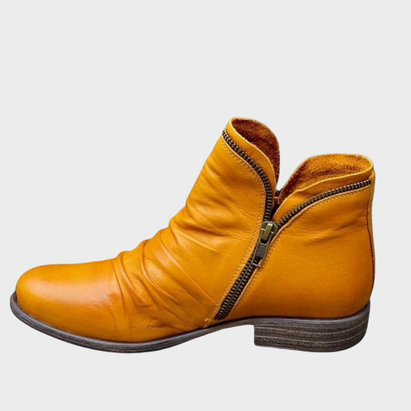 Esme – Bottes en cuir décontractées avec fermeture éclair