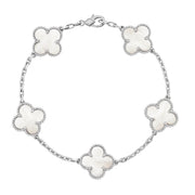 BRACELET FEUILLE DE TRÈFLE | ARGENT BLANC