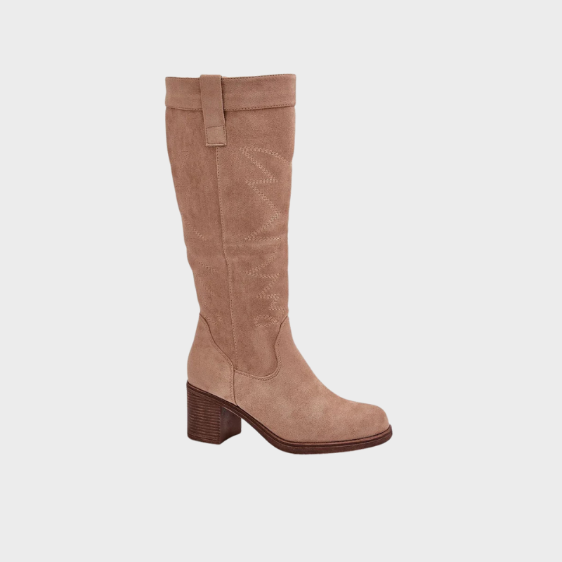 Iris – Bottes hautes à talon bloc et fermeture éclair