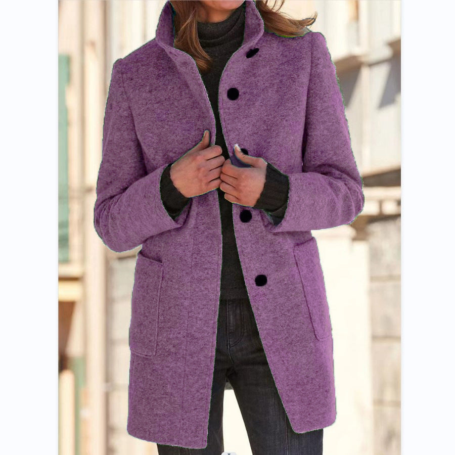 Vintora™ – Veste d'hiver rétro pour femmes avec boutons et col montant