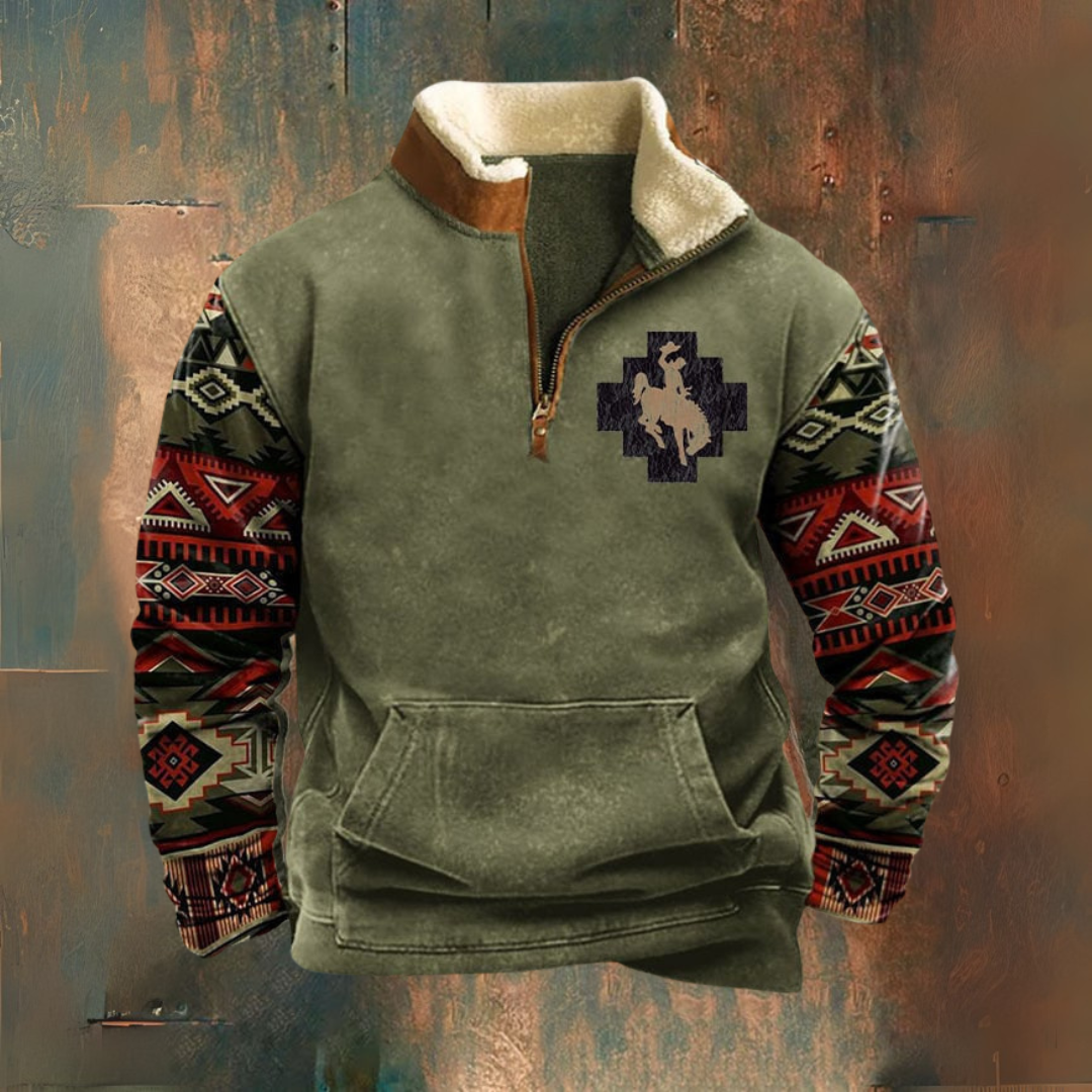 Pull vintage avec fermeture éclair