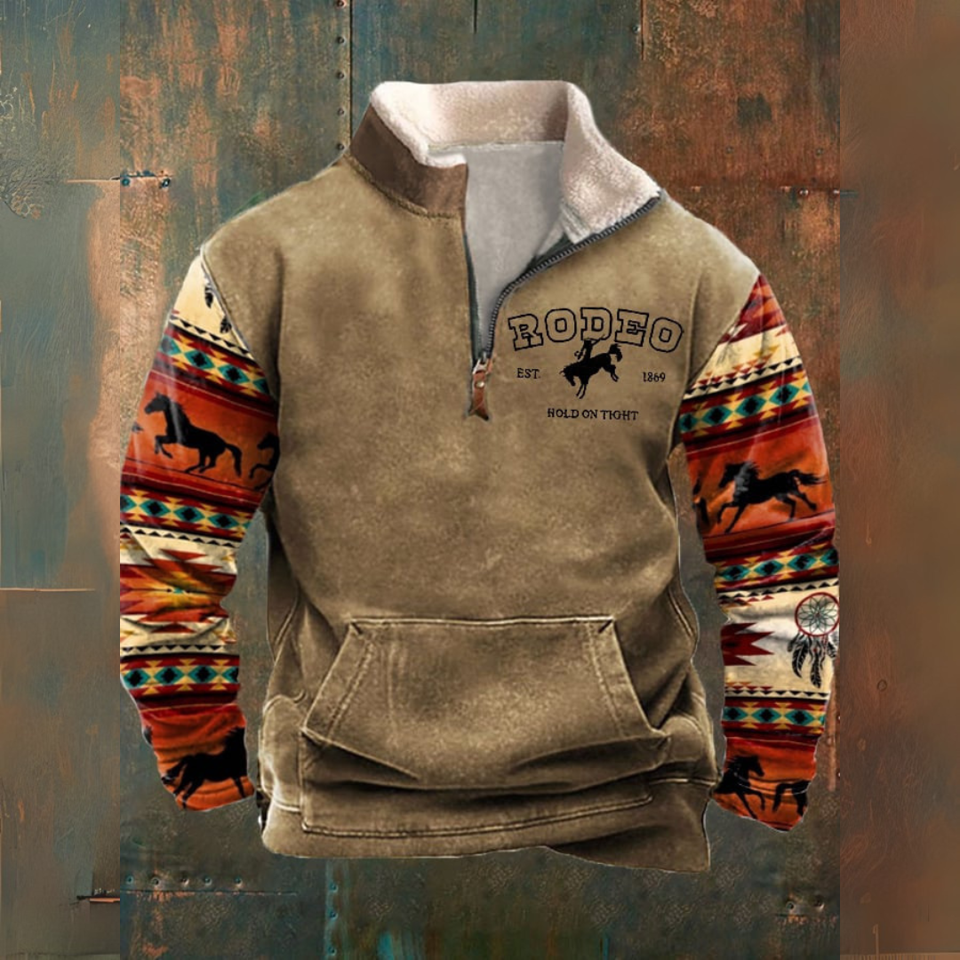 Pull vintage avec fermeture éclair