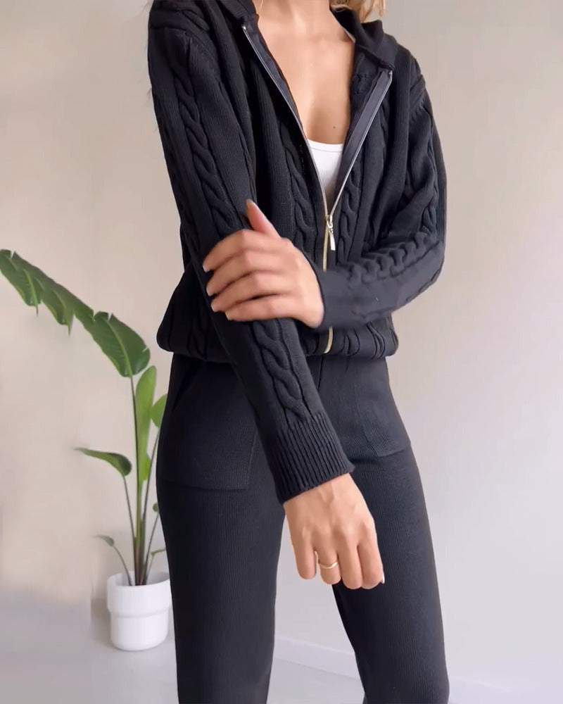 Ania - Ensemble décontracté en jacquard à torsion