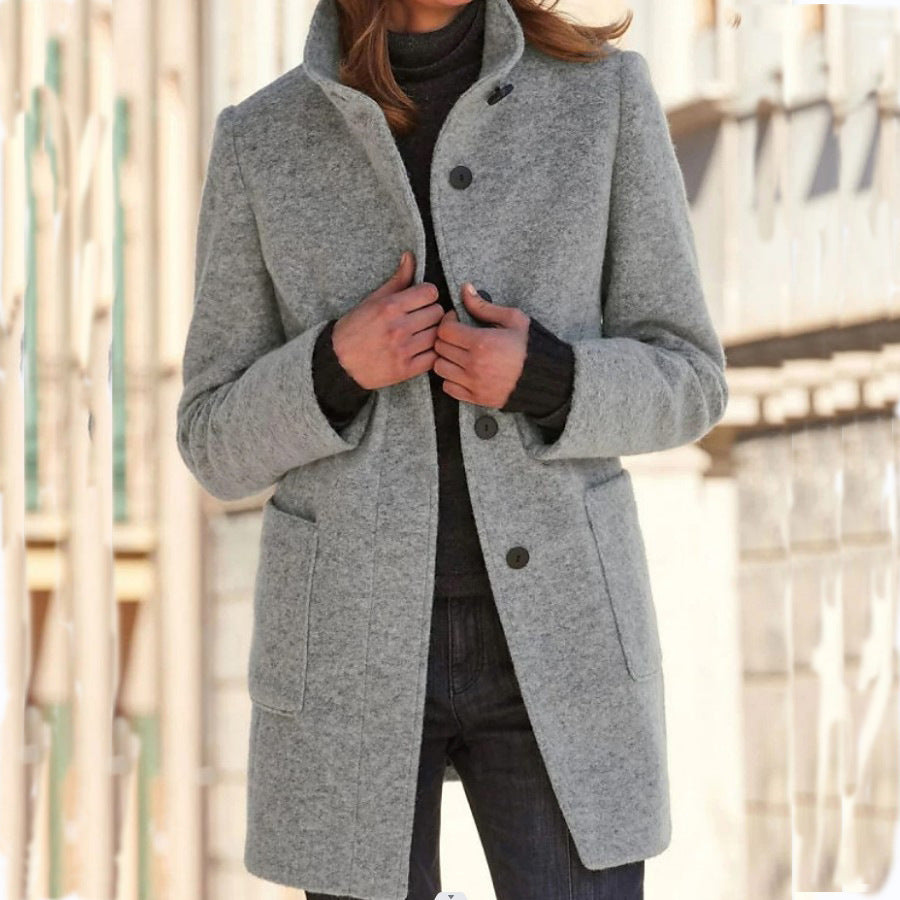 Vintora™ – Veste d'hiver rétro pour femmes avec boutons et col montant