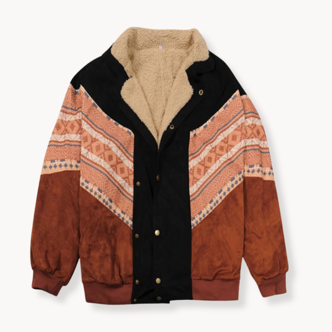 Veste à motif aztèque avec coupe ouverte et manches longues | Idéale pour le printemps, l'été, l'automne et l'hiver