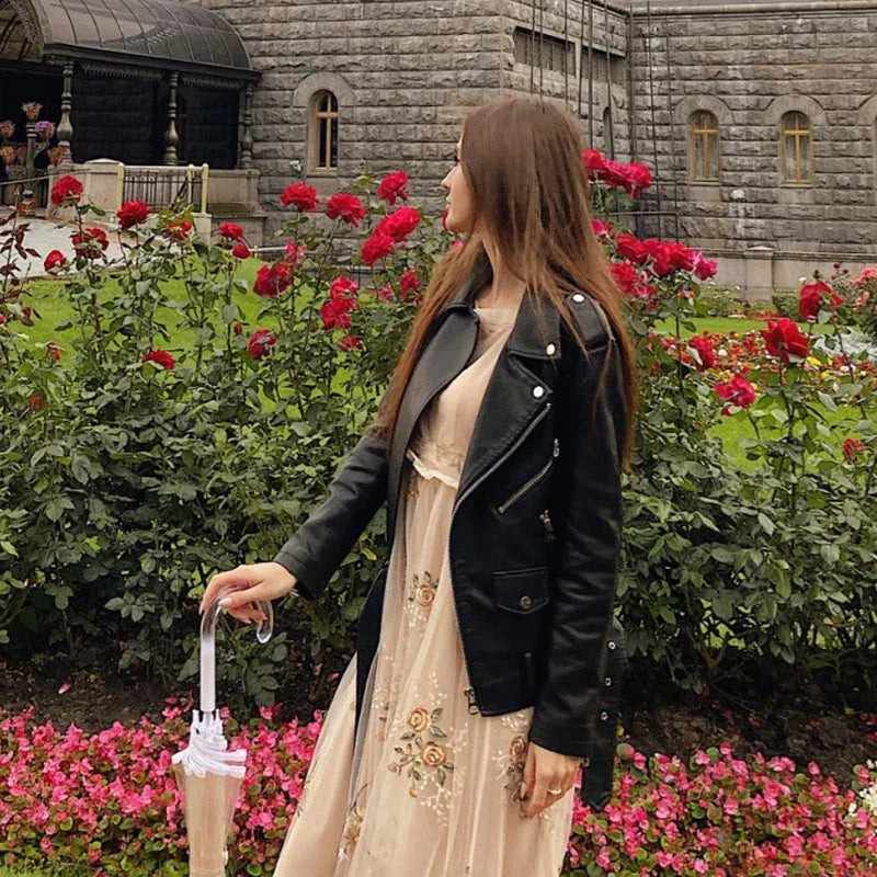 Veste de moto vintage pour femmes | Idéale pour l'été et le printemps