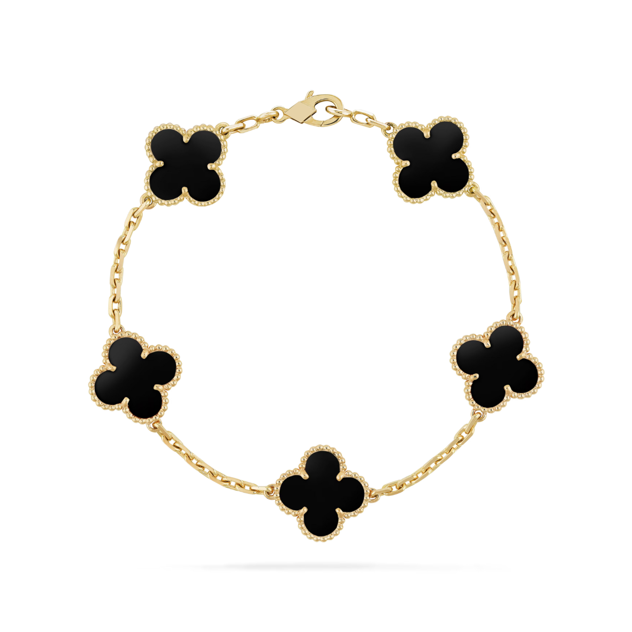 BRACELET FEUILLE DE TRÈFLE | ONYX