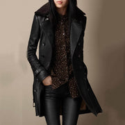 Manteau en cuir élégant 3/4