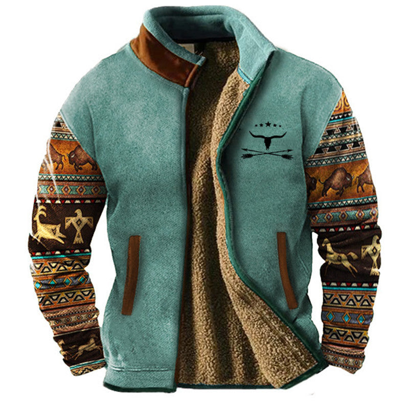 Veste Vintage avec Fermeture Éclair