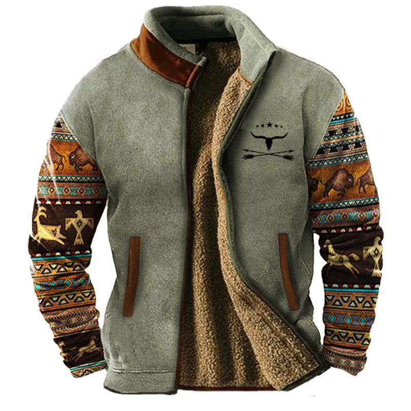 Veste Vintage avec Fermeture Éclair